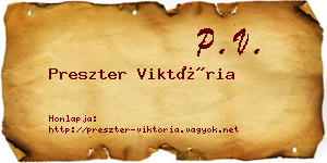 Preszter Viktória névjegykártya